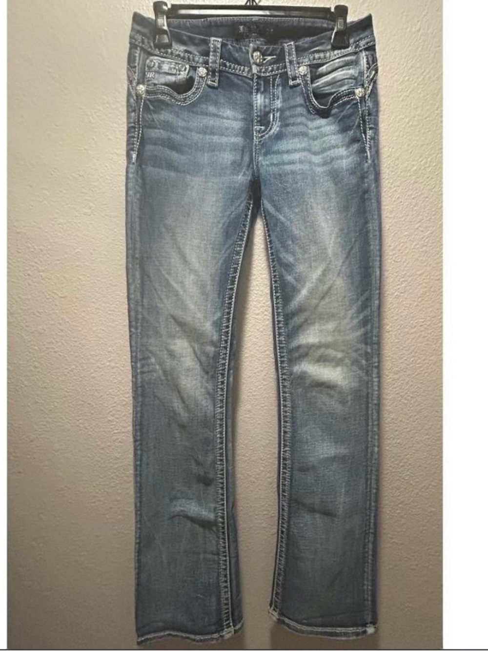 Miss Me Low Rise Boot Cut Stretch Jean Snake Skin Design